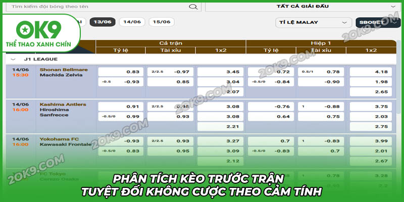 Phân tích kèo cược tuyệt đối không cược theo cảm xúc